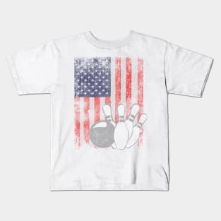 'Bowling American Flag' Awesome July 4th Freedom Gift Kids T-Shirt